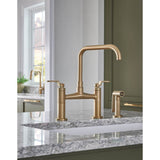 Litze Bridge Faucet with Square Spout and Industrial Handle