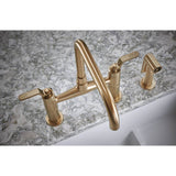 Litze Bridge Faucet with Square Spout and Industrial Handle