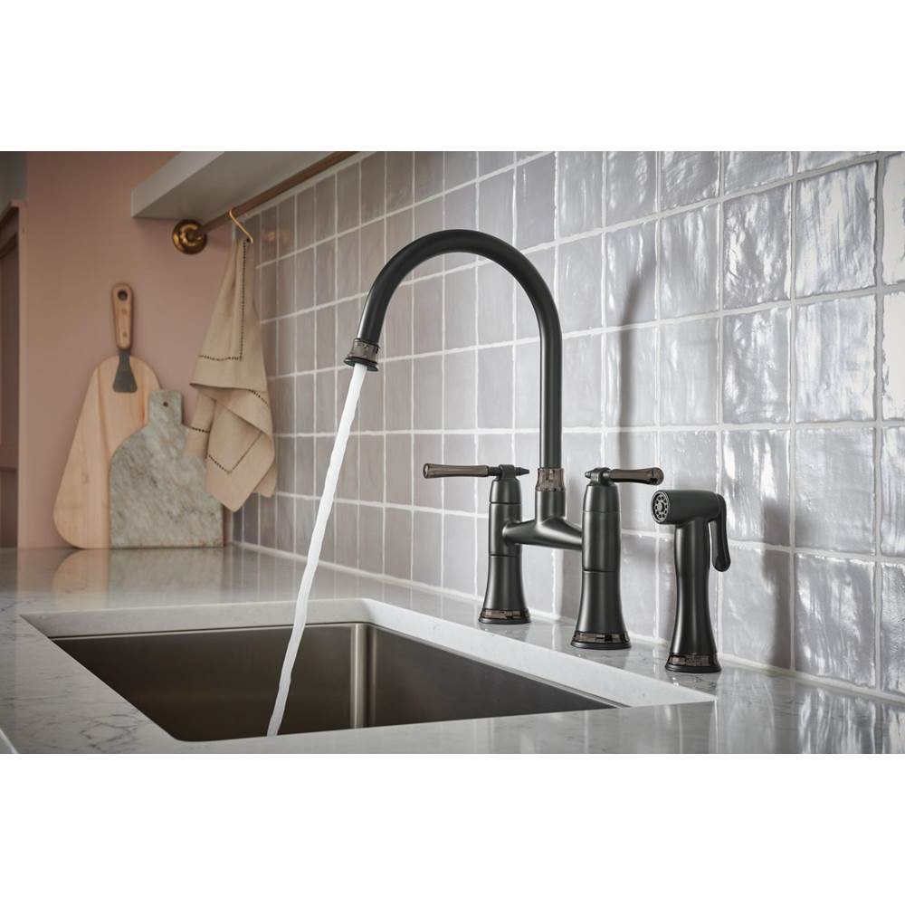 The TulhamE Kitchen Collection by Brizo Bridge Kitchen Faucet with Side Spray