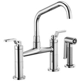 Brizo - Litze Bridge Faucet with Angled Spout and Industrial Handle - Chrome
