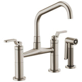 Brizo - Litze Bridge Faucet with Angled Spout and Industrial Handle - Stainless