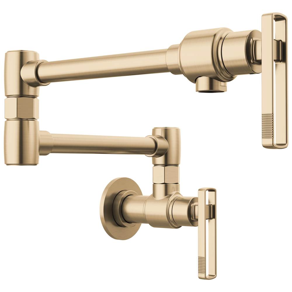 Brizo - Kintsu Wall Mount Pot Filler with Knob Handle - Luxe Gold