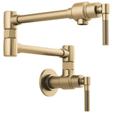 Brizo - Litze Wall Mount Pot Filler with Knurled Handle Kit - Luxe Gold