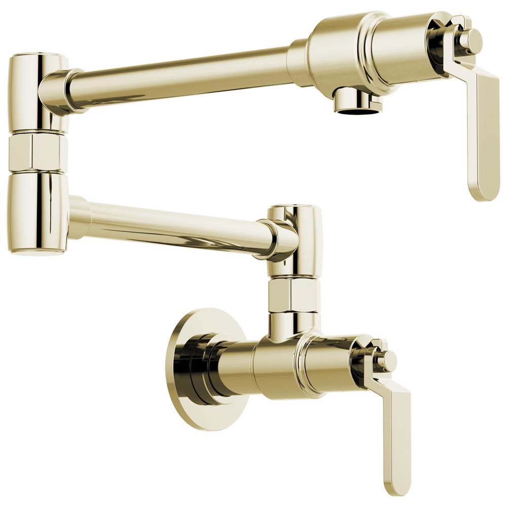 Brizo - Litze Wall Mount Pot Filler with Industrial Handle Kit - Polished Nickel