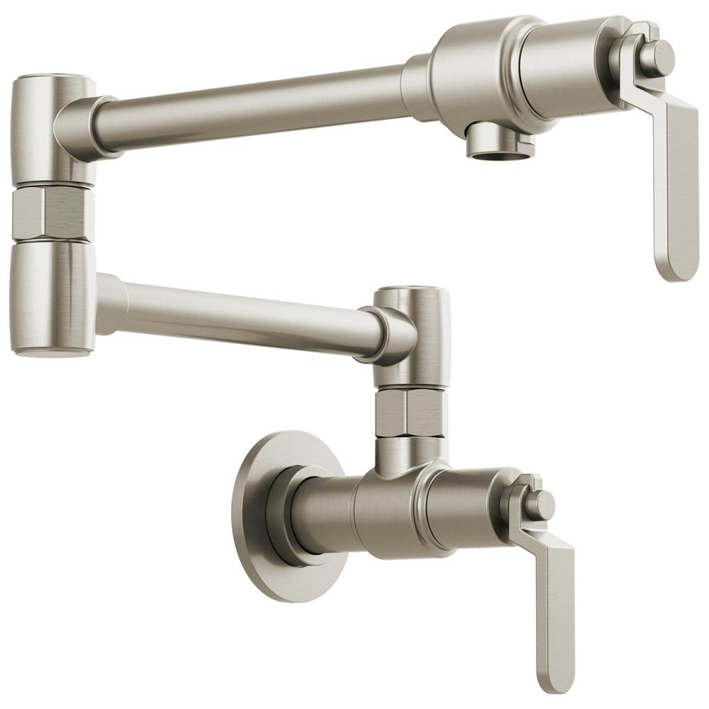 Brizo - Litze Wall Mount Pot Filler with Industrial Handle Kit - Stainless