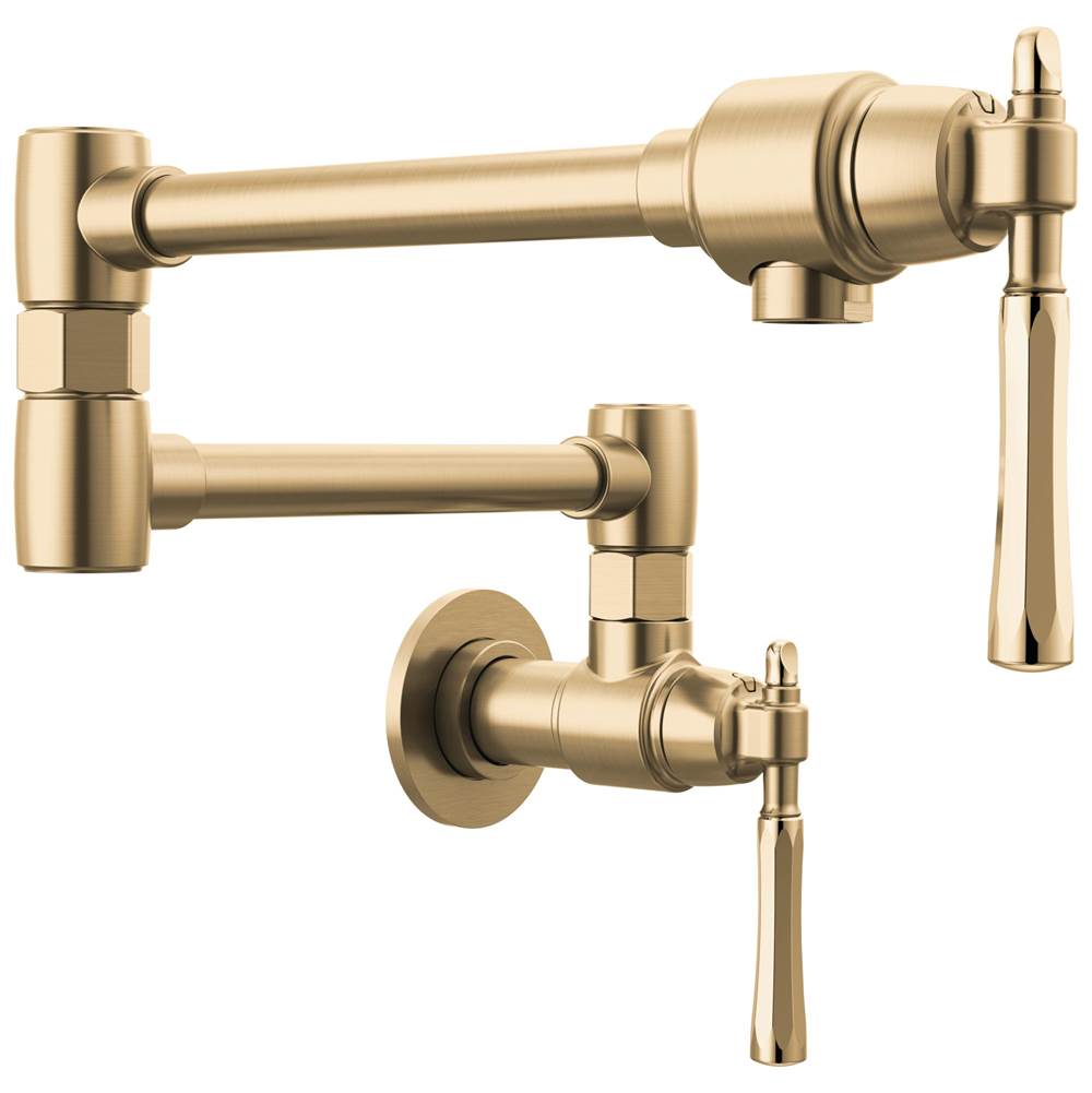 Brizo - The TulhamE Kitchen Collection by Brizo Wall Mount Pot Filler - Luxe Gold  With  Polished Gold