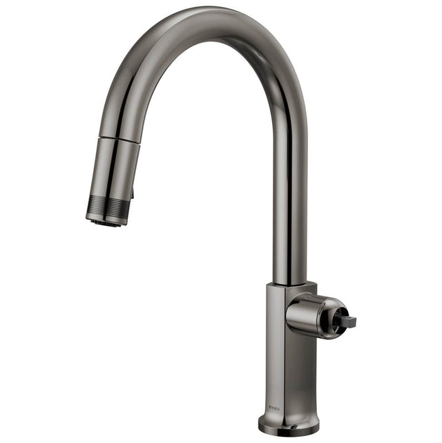 Brizo - Kintsu Pull-Down Faucet with Arc Spout - Less Handle - Brilliance Black Onyx