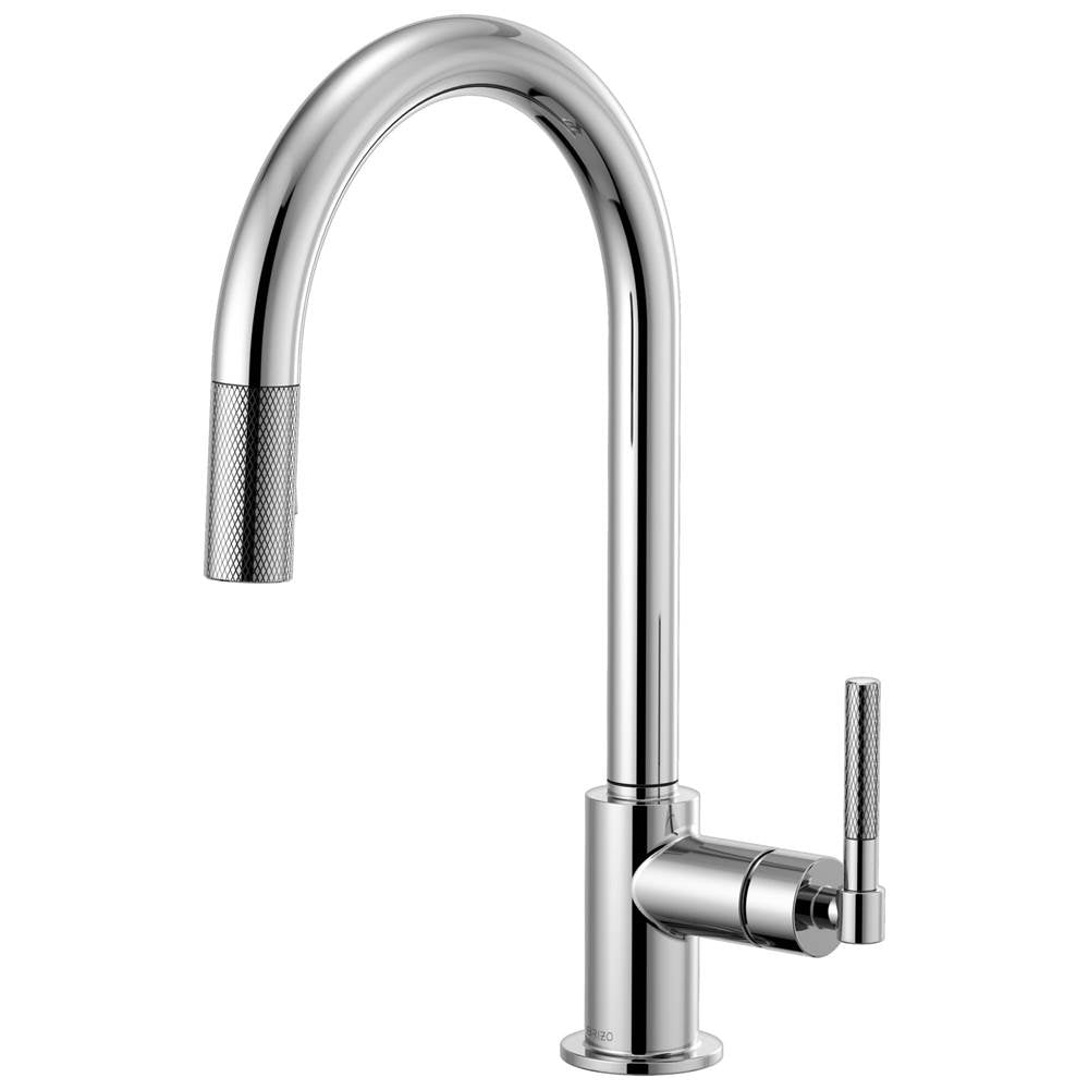 Brizo - Litze Pull-Down Faucet with Arc Spout and Knurled Handle - Chrome