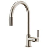 Brizo - Litze Pull-Down Faucet with Arc Spout and Knurled Handle - Stainless