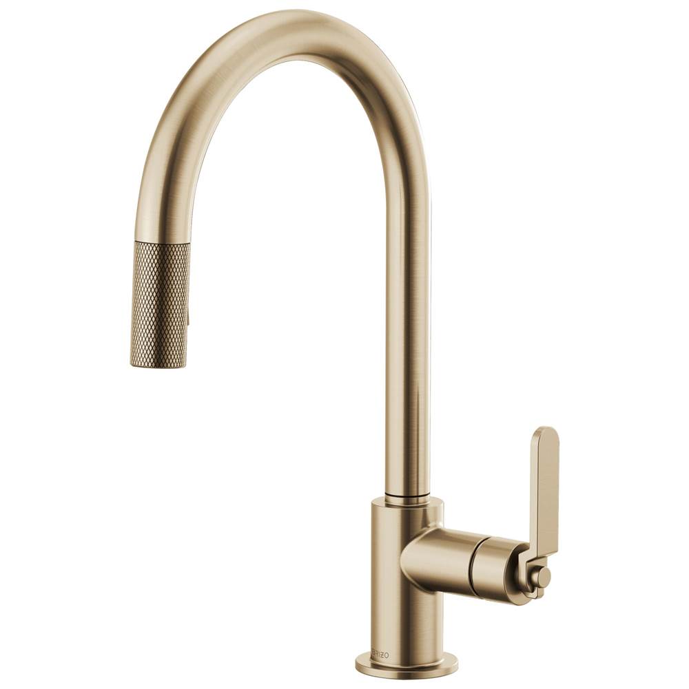 Brizo - Litze Pull-Down Faucet with Arc Spout and Industrial Handle - Luxe Gold