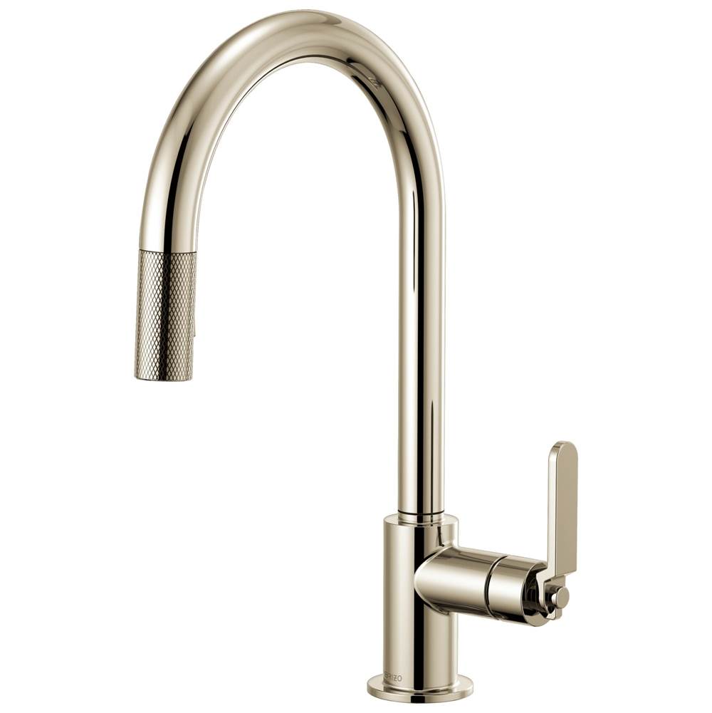 Brizo - Litze Pull-Down Faucet with Arc Spout and Industrial Handle - Polished Nickel