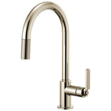 Brizo - Litze Pull-Down Faucet with Arc Spout and Industrial Handle - Polished Nickel