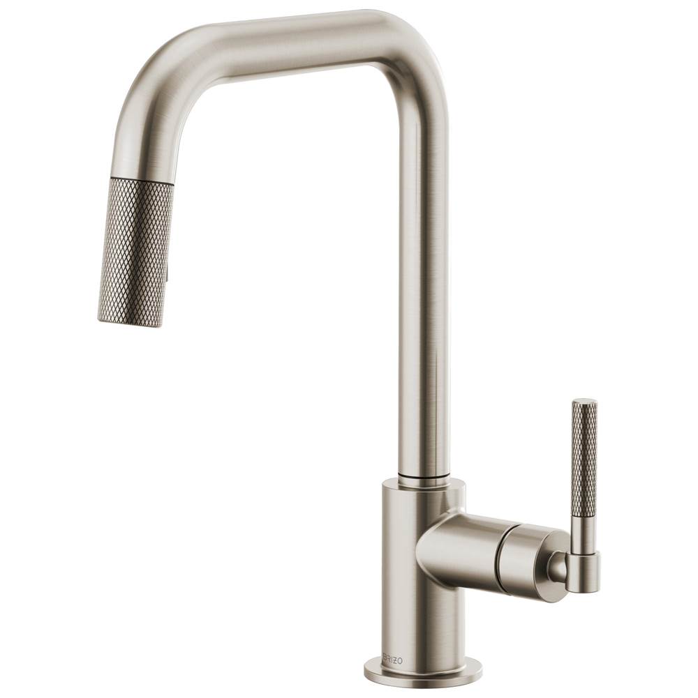 Brizo - Litze Pull-Down Faucet with Square Spout and Knurled Handle - Stainless