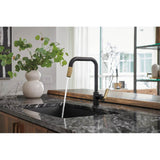 Litze Pull-Down Faucet with Square Spout and Industrial Handle