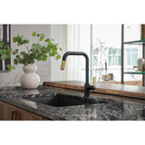 Litze Pull-Down Faucet with Square Spout and Industrial Handle