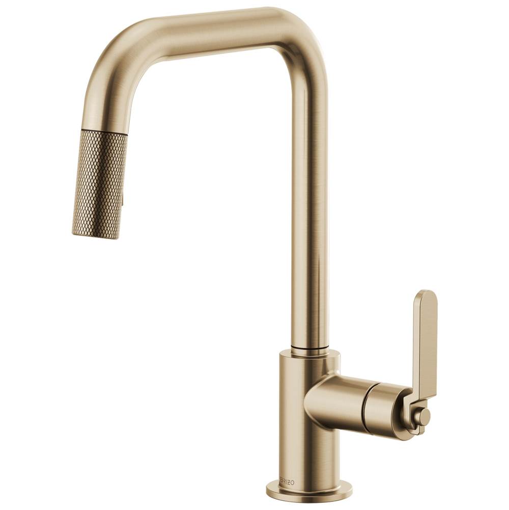 Brizo - Litze Pull-Down Faucet with Square Spout and Industrial Handle - Luxe Gold