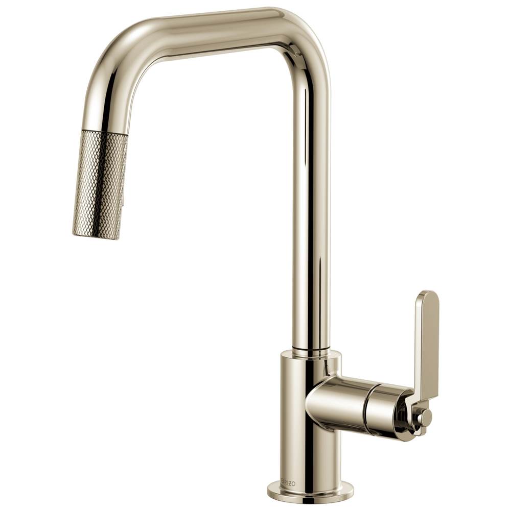 Brizo - Litze Pull-Down Faucet with Square Spout and Industrial Handle - Polished Nickel