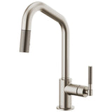 Brizo - Litze Pull-Down Faucet with Angled Spout and Knurled Handle - Stainless