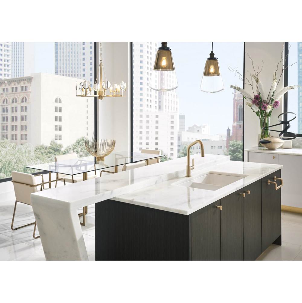Litze Pull-Down Faucet with Angled Spout and Industrial Handle
