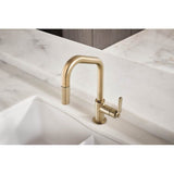 Litze Pull-Down Faucet with Angled Spout and Industrial Handle