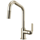 Brizo - Litze Pull-Down Faucet with Angled Spout and Industrial Handle - Polished Nickel