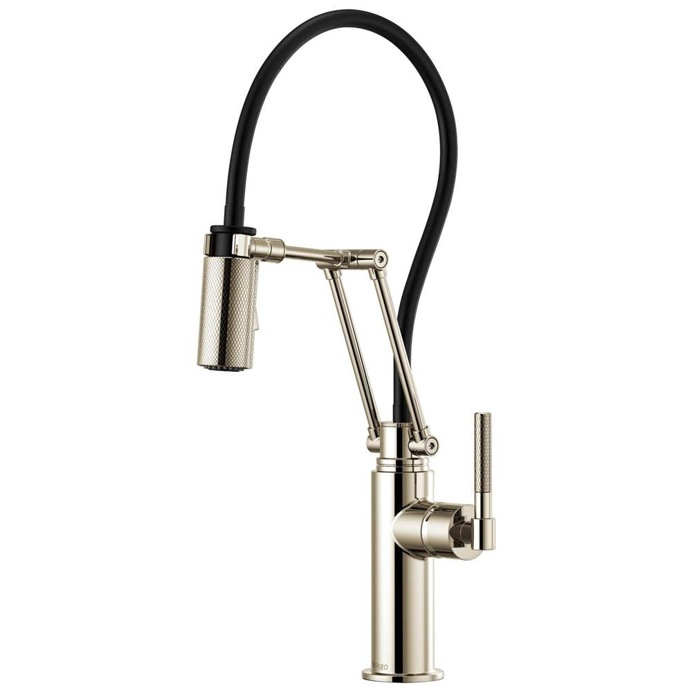 Brizo - Litze Articulating Faucet with Knurled Handle - Polished Nickel