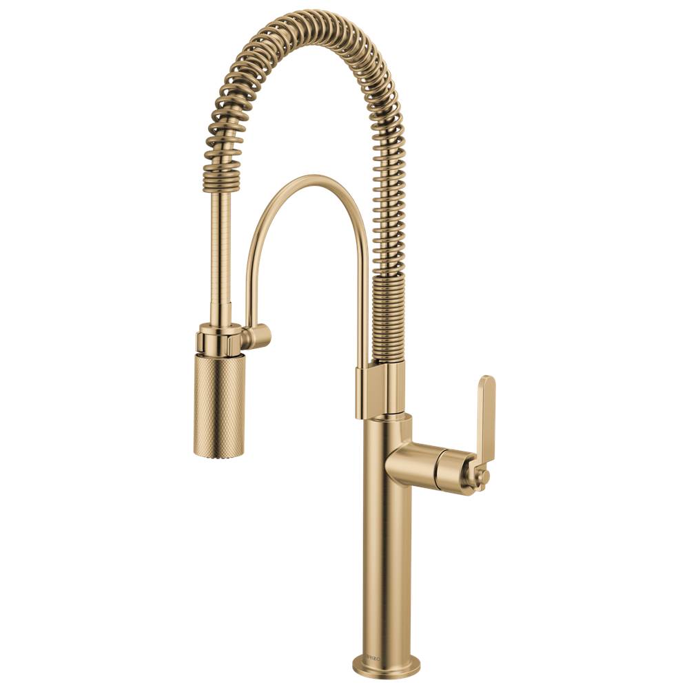 Brizo - Litze Semi-Professional Kitchen Faucet - Industrial Handle - Luxe Gold