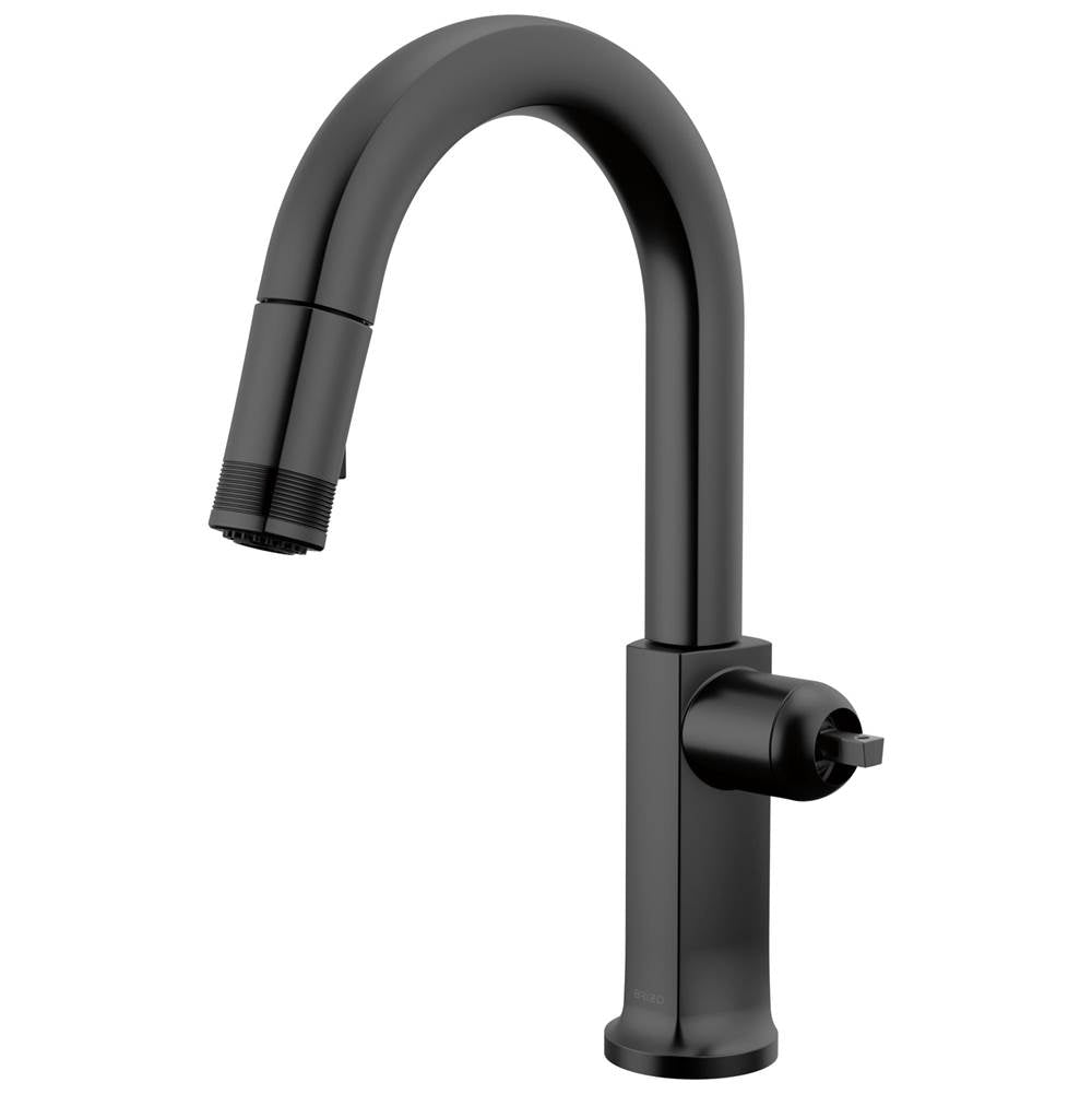 Brizo - Kintsu Pull-Down Prep Faucet with Arc Spout - Less Handle - Matte Black