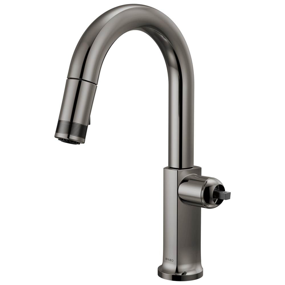 Brizo - Kintsu Pull-Down Prep Faucet with Arc Spout - Less Handle - Brilliance Black Onyx