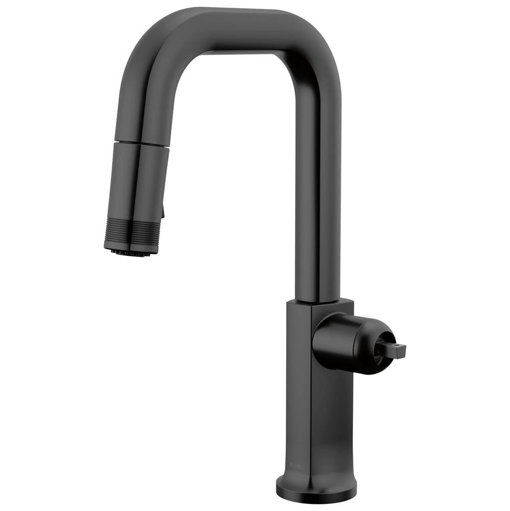 Brizo - Kintsu Pull-Down Prep Faucet with Square Spout - Less Handle - Matte Black