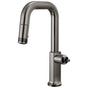 Brizo - Kintsu Pull-Down Prep Faucet with Square Spout - Less Handle - Brilliance Black Onyx