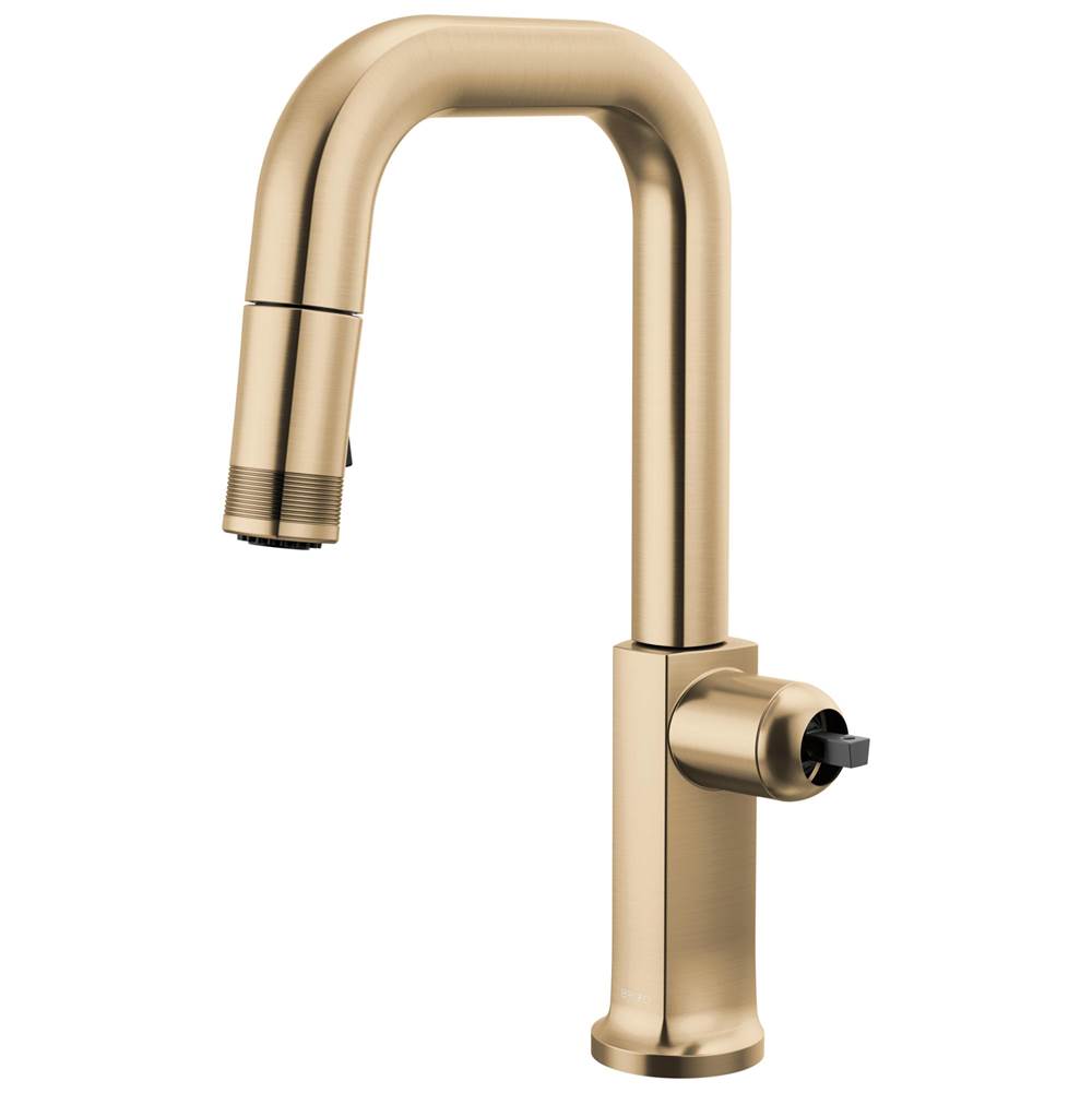 Brizo - Kintsu Pull-Down Prep Faucet with Square Spout - Less Handle - Luxe Gold