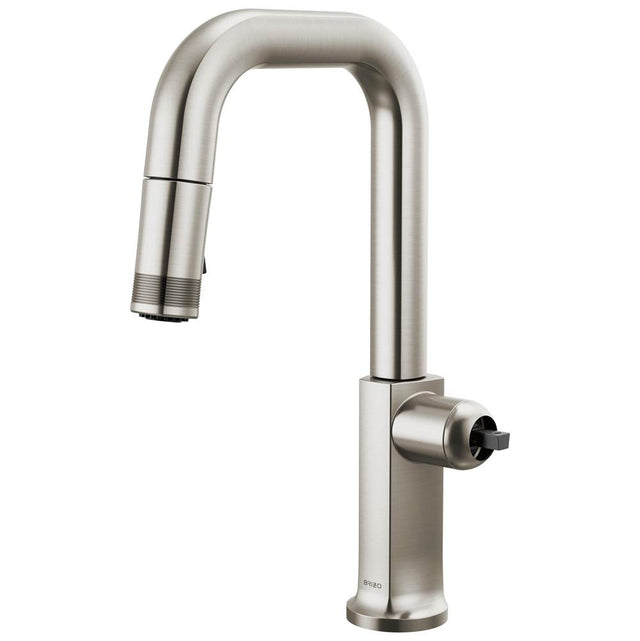 Brizo - Kintsu Pull-Down Prep Faucet with Square Spout - Less Handle - Stainless