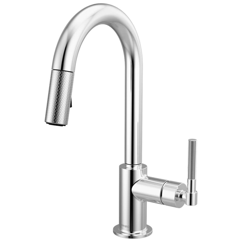 Brizo - Litze Pull-Down Prep Faucet with Arc Spout - Knurled Handle - Chrome