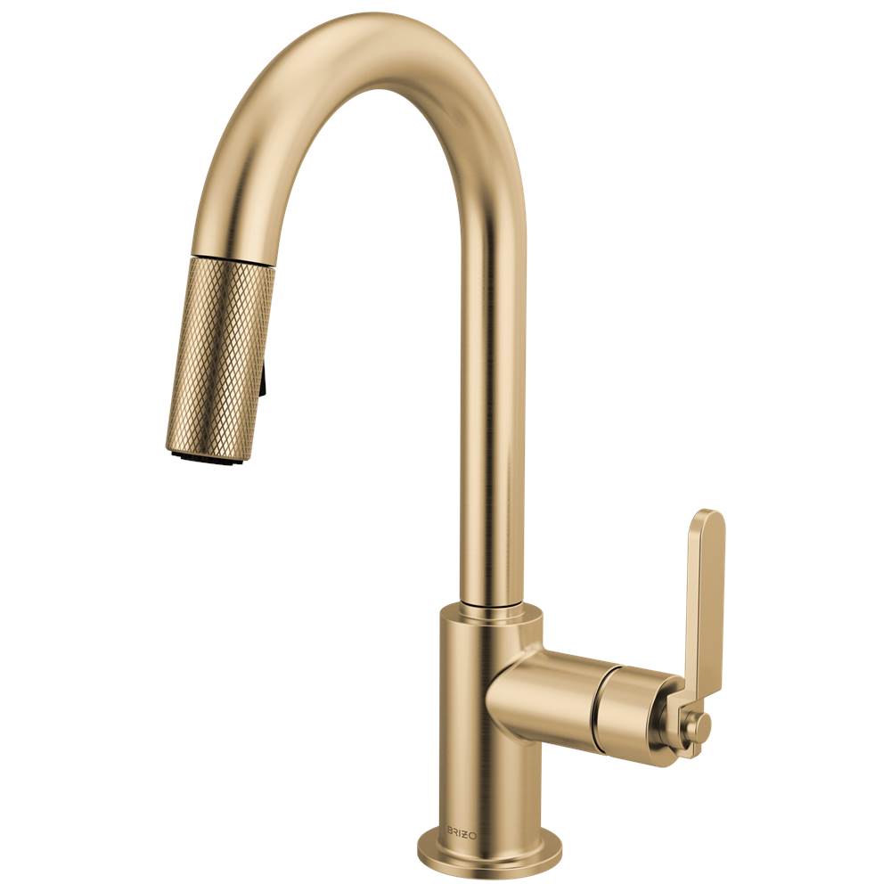 Brizo - Litze Pull-Down Prep Faucet with Arc Spout - Industrial Handle - Luxe Gold