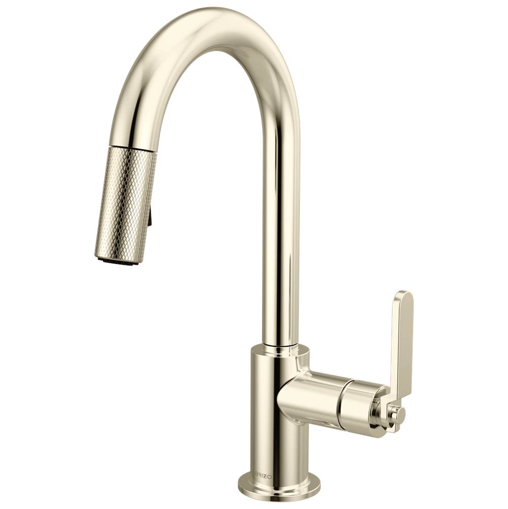 Brizo - Litze Pull-Down Prep Faucet with Arc Spout - Industrial Handle - Polished Nickel