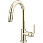 Brizo - Litze Pull-Down Prep Faucet with Arc Spout - Industrial Handle - Polished Nickel