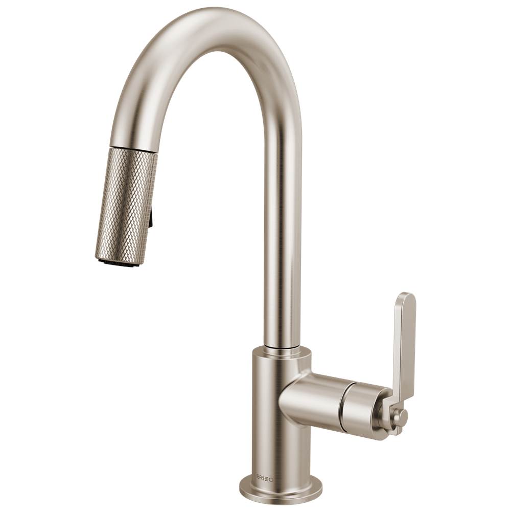 Brizo - Litze Pull-Down Prep Faucet with Arc Spout - Industrial Handle - Stainless