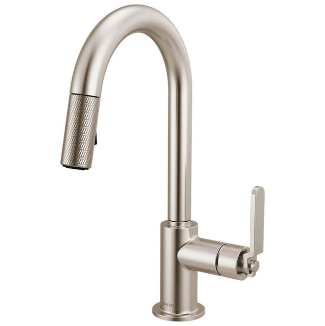Brizo - Litze Pull-Down Prep Faucet with Arc Spout - Industrial Handle - Stainless