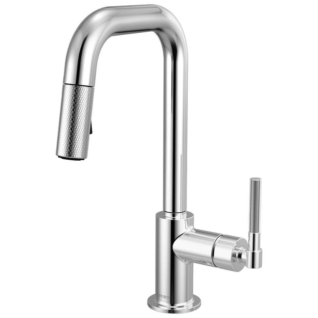 Brizo - Litze Pull-Down Prep Faucet with Square Spout - Knurled Handle - Chrome