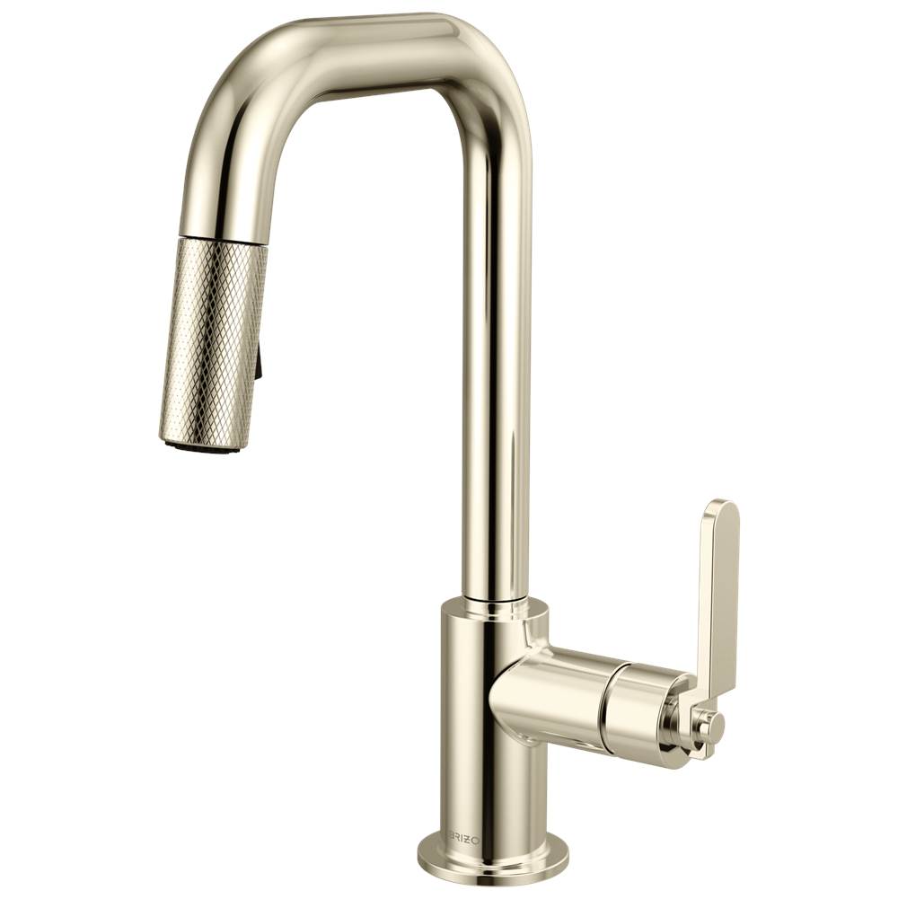 Brizo - Litze Pull-Down Prep Faucet with Square Spout - Industrial Handle - Polished Nickel