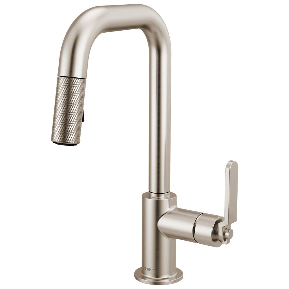 Brizo - Litze Pull-Down Prep Faucet with Square Spout - Industrial Handle - Stainless
