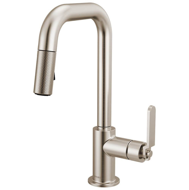 Brizo - Litze Pull-Down Prep Faucet with Square Spout - Industrial Handle - Stainless