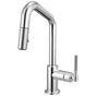 Brizo - Litze Pull-Down Prep Faucet with Angle Spout - Knurled Handle - Chrome