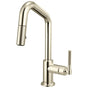 Brizo - Litze Pull-Down Prep Faucet with Angle Spout - Knurled Handle - Polished Nickel