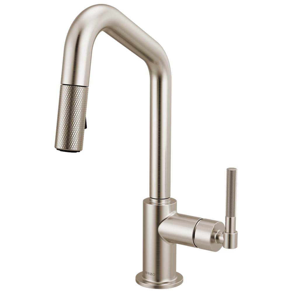 Brizo - Litze Pull-Down Prep Faucet with Angle Spout - Knurled Handle - Stainless