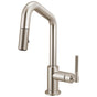 Brizo - Litze Pull-Down Prep Faucet with Angle Spout - Knurled Handle - Stainless