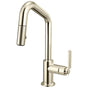 Brizo - Litze Pull-Down Prep Faucet with Angle Spout - Industrial Handle - Polished Nickel