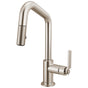 Brizo - Litze Pull-Down Prep Faucet with Angle Spout - Industrial Handle - Stainless