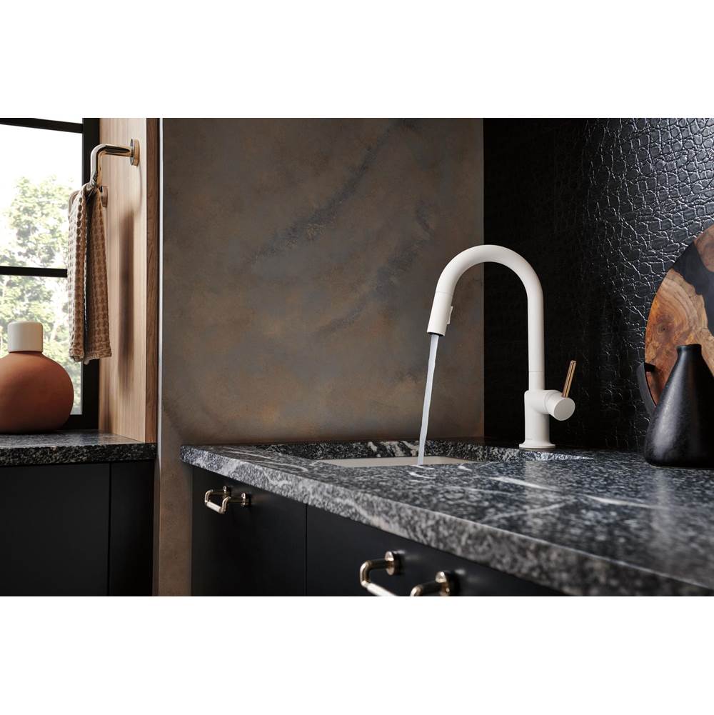 Odin Pull-Down Prep Faucet with Arc Spout - Less Handle